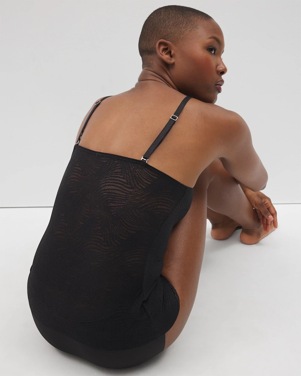 BLACK Lightweight Smoothing Lace Cami