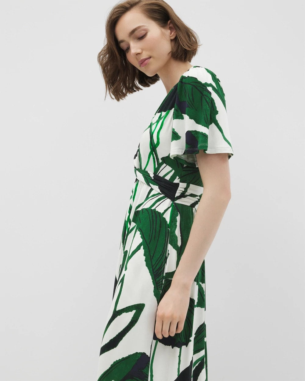 INKY LEAVES GRAND COCONUT Pamilla Midi Bra Dress