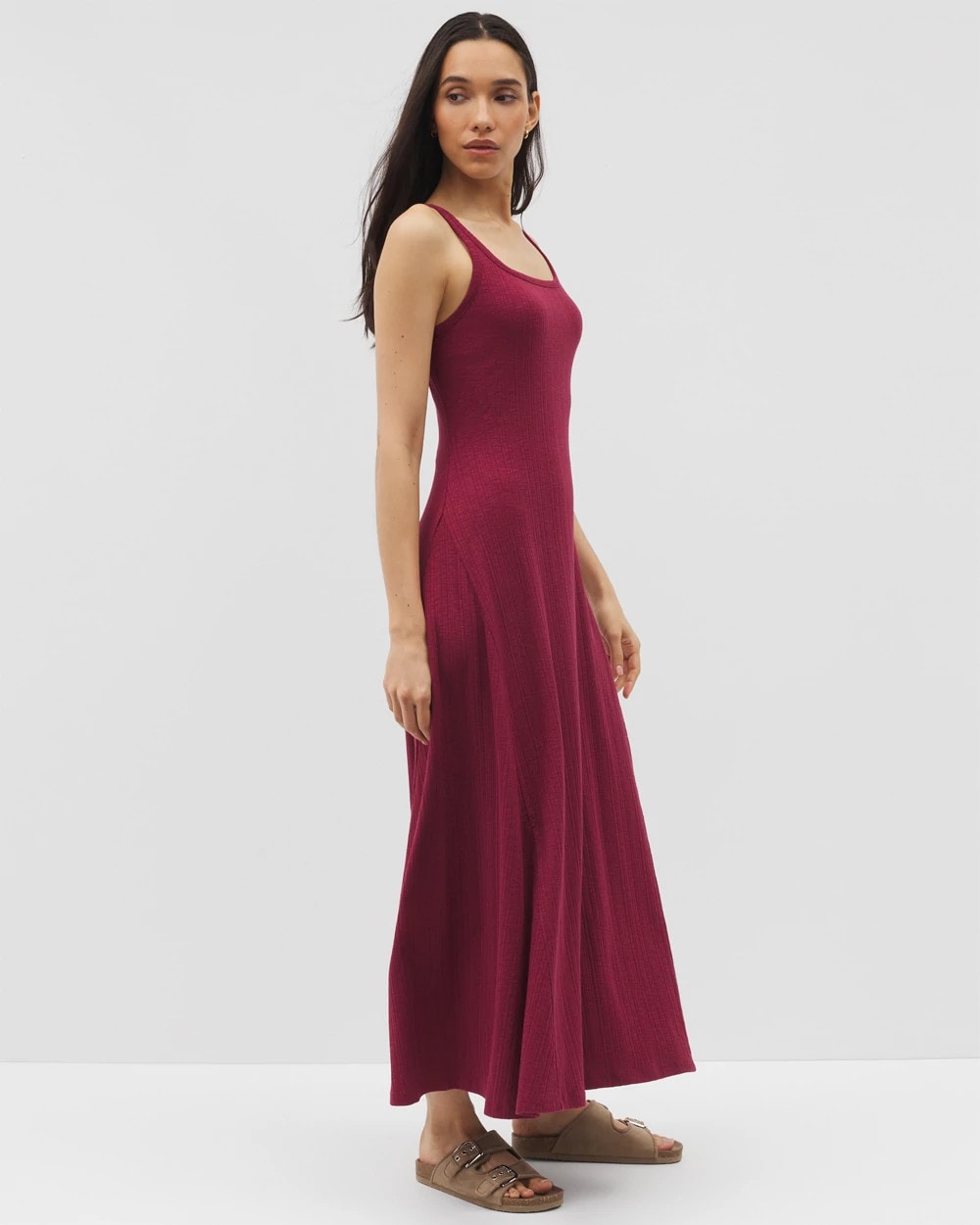 GARNET Rib Square Neck Lounge Dress