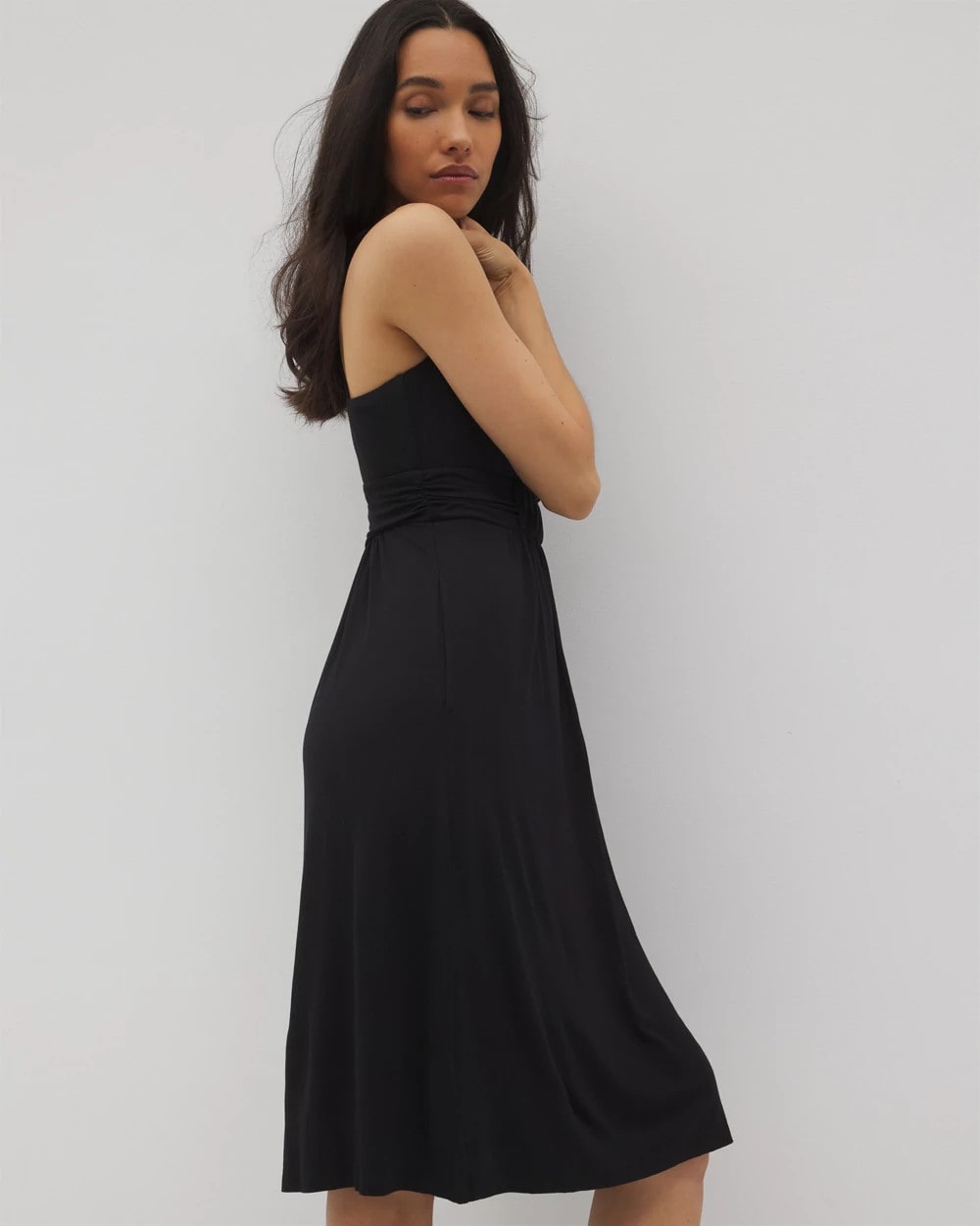 BLACK Cross Back Strap Bra Dress