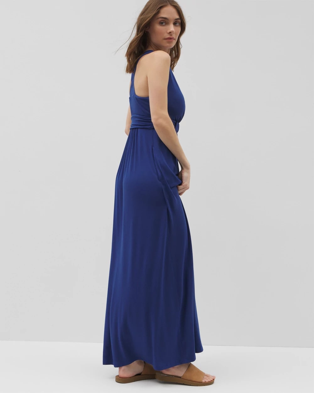 NAVY PEONY Isla Cross Back Maxi Bra Dress