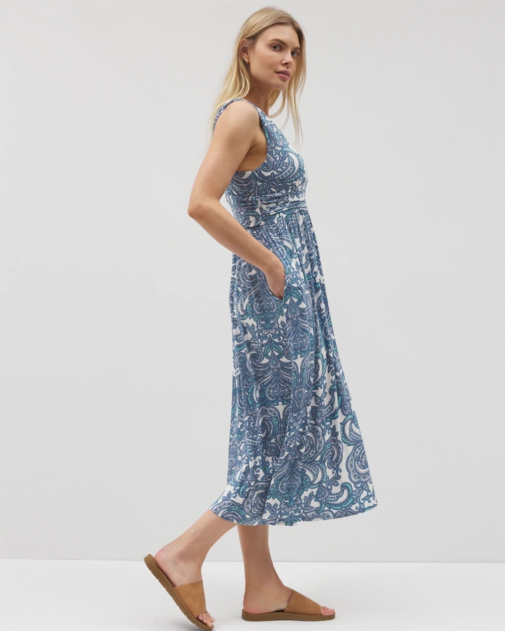 SHOW OFF PAISLEY COCONUT Goddess Midi Bra Dress