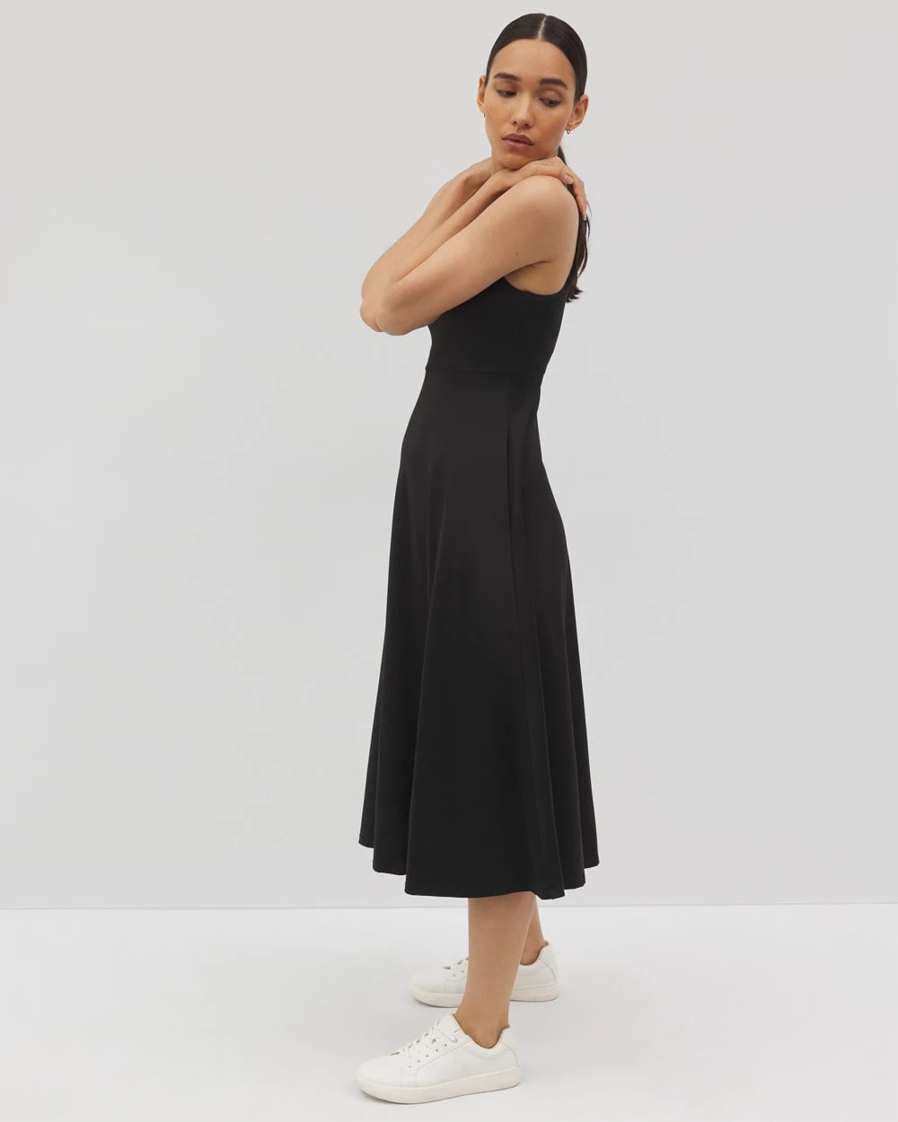 BLACK Lounge Square Neck Midi Dress