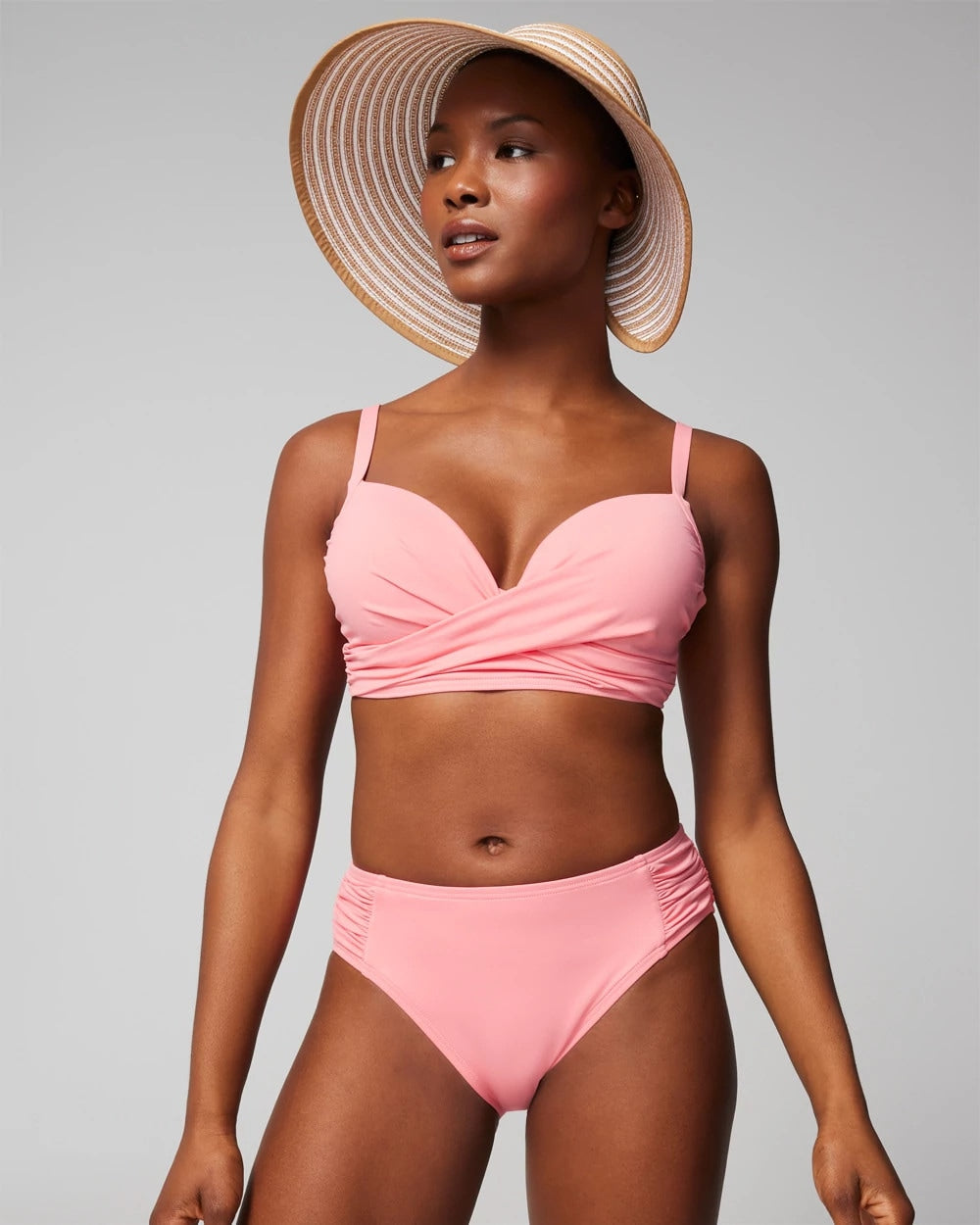 SHELL PINK Ruched Bikini Bottoms