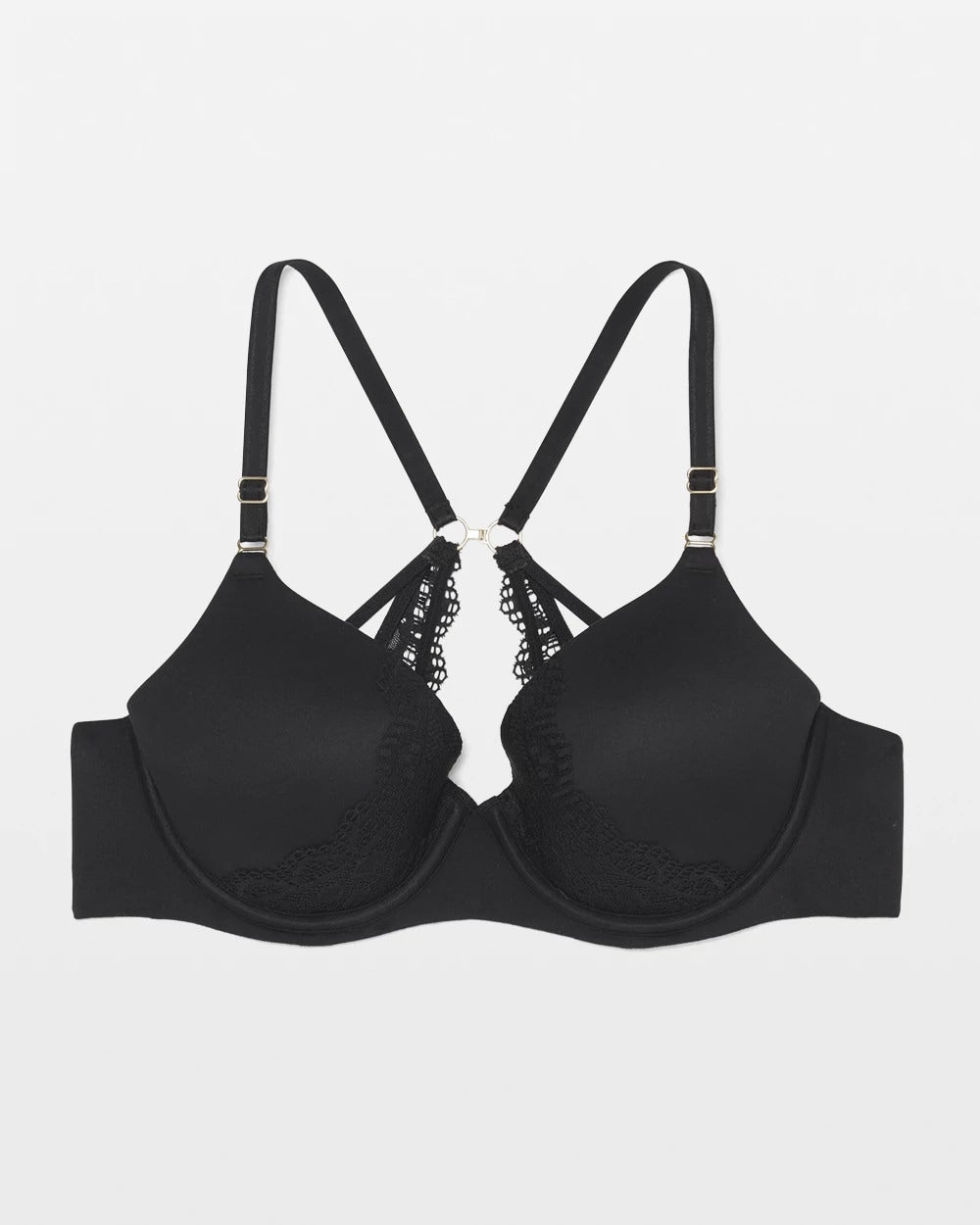 BLACK Perfect Coverage Convertible Bra with Lace back