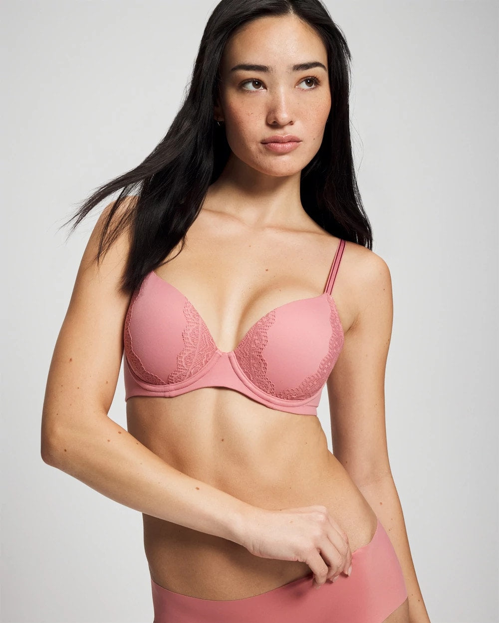 ANTIQUE PINK Enchanting Lace Trim Bra