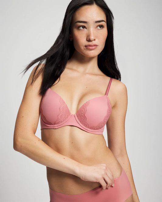 ANTIQUE PINK Enchanting Lace Trim Bra