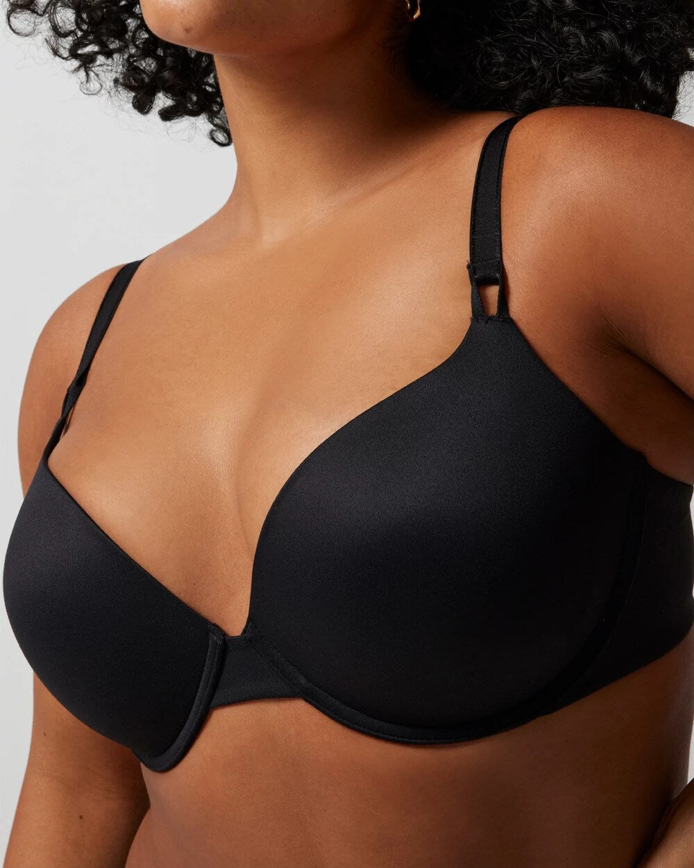 BLACK Push-Up Plunge Bra