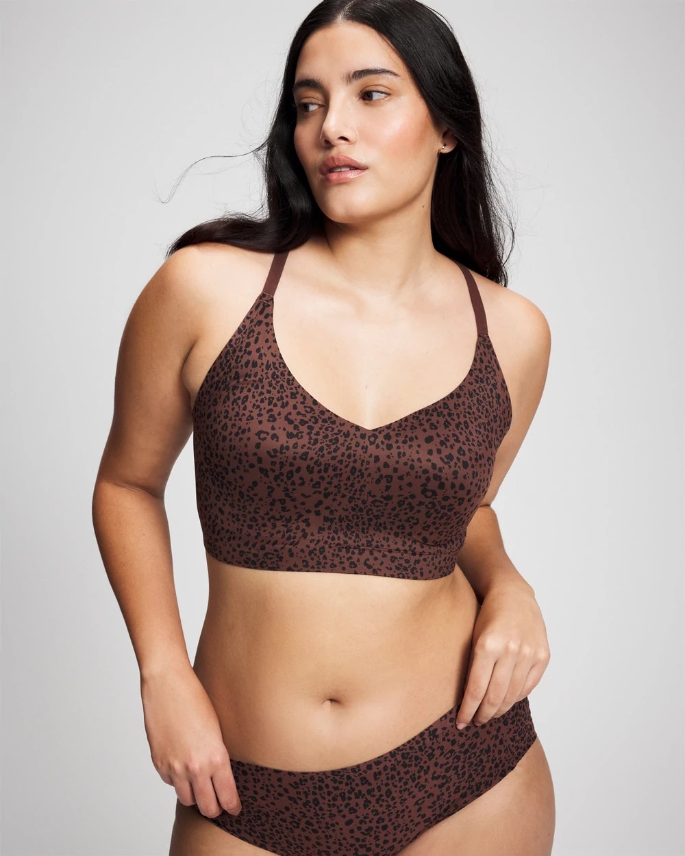 HOT SPOT MOCHA MINI Racerback Bralette with Lace Back