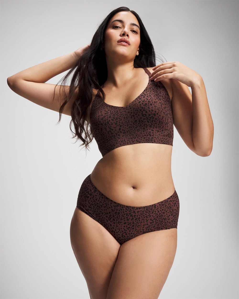 HOT SPOT MOCHA MINI Racerback Bralette with Lace Back