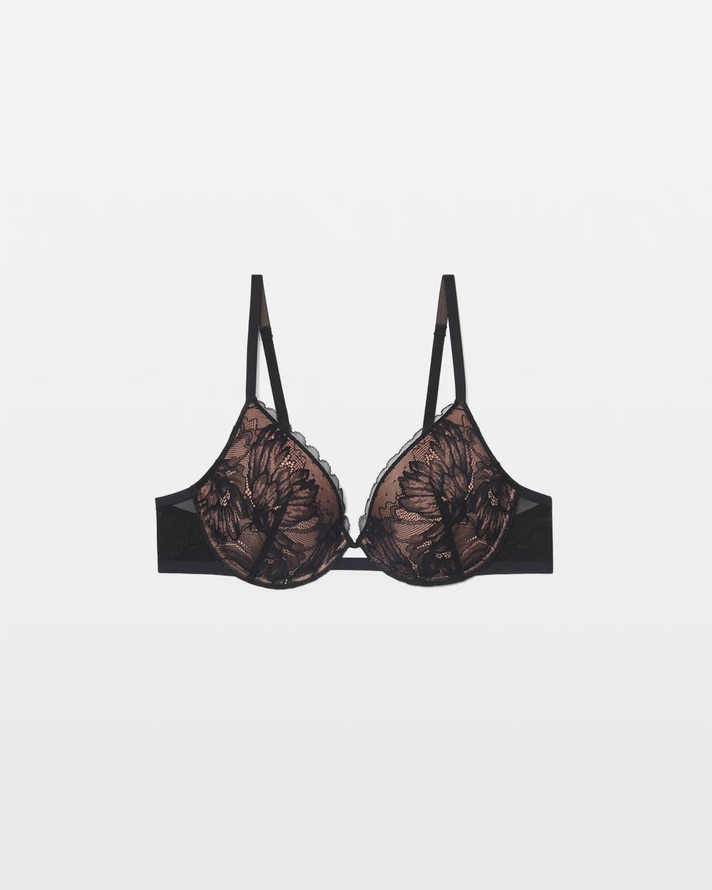 BLACK Plunge Bra with Lace