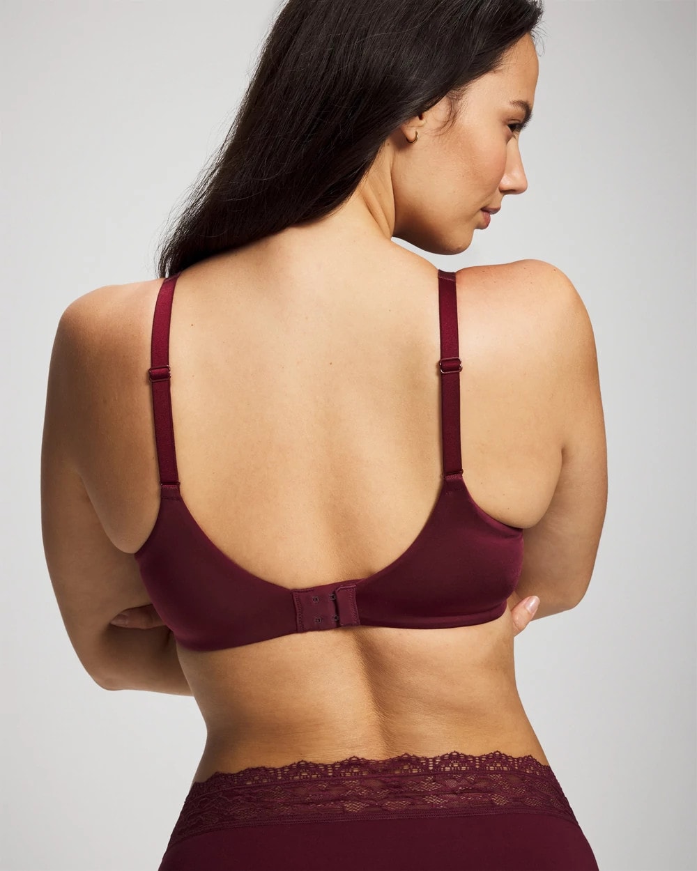VELVET PLUM Push-up Plunge Bra with Lace