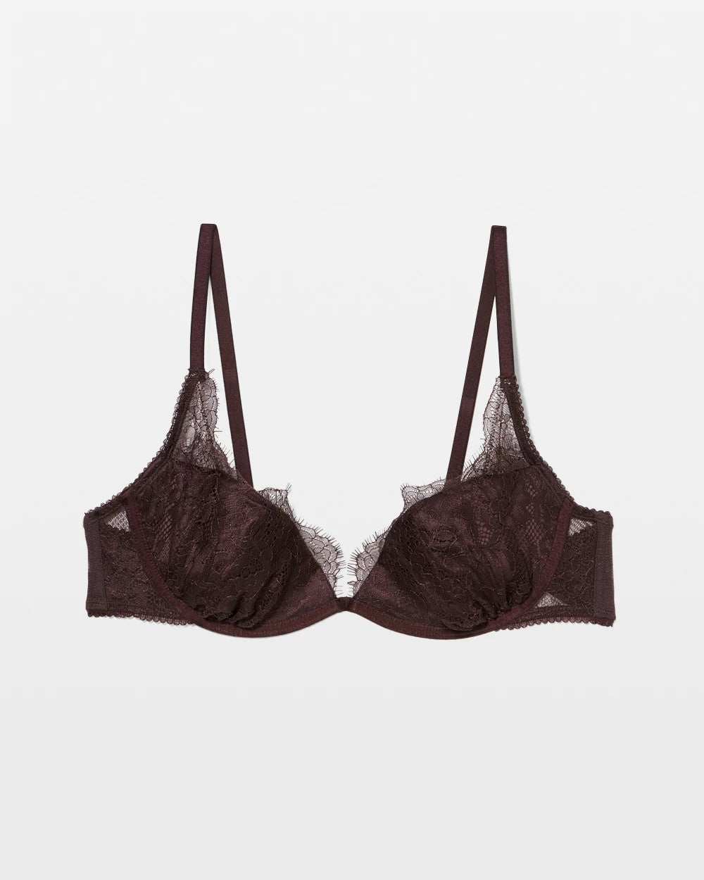 CHOCOLATE PLUM Soma’s Sexiest Eyelash Lace Plunge Bra