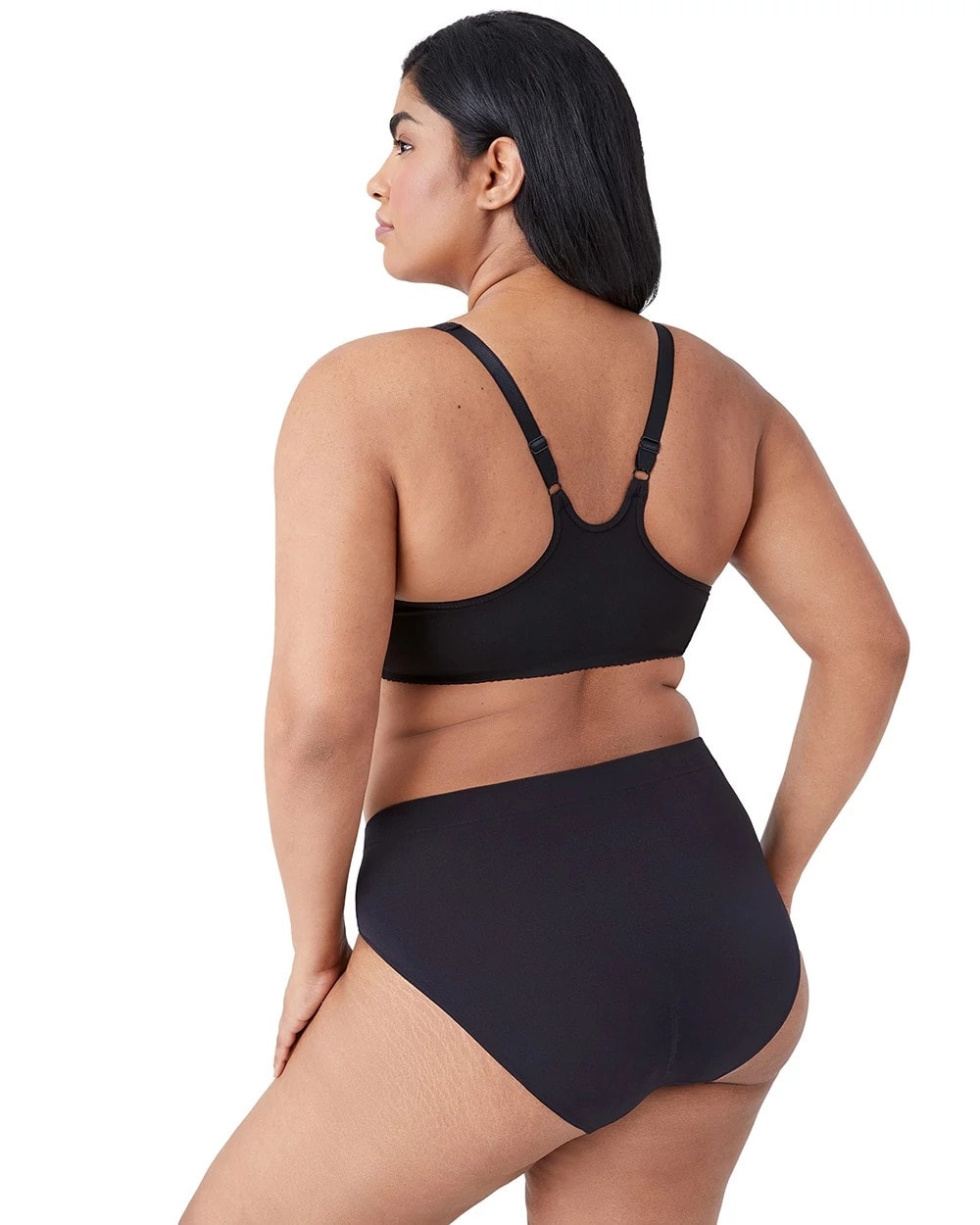 BLACK T-Back Front Close Underwire Bra