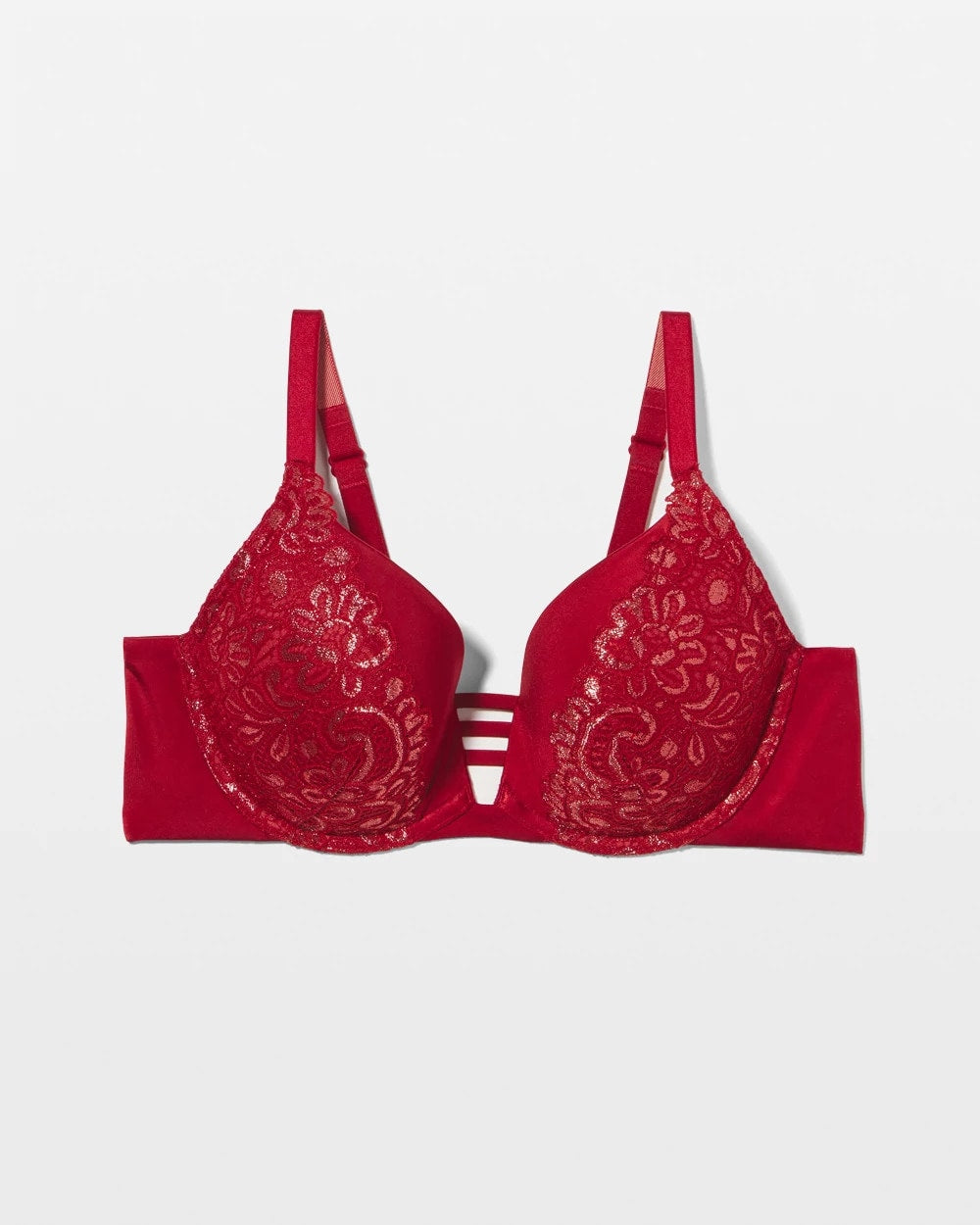 PAINT THE TOWN RED LUREX Push-up Plunge Bra with Lace