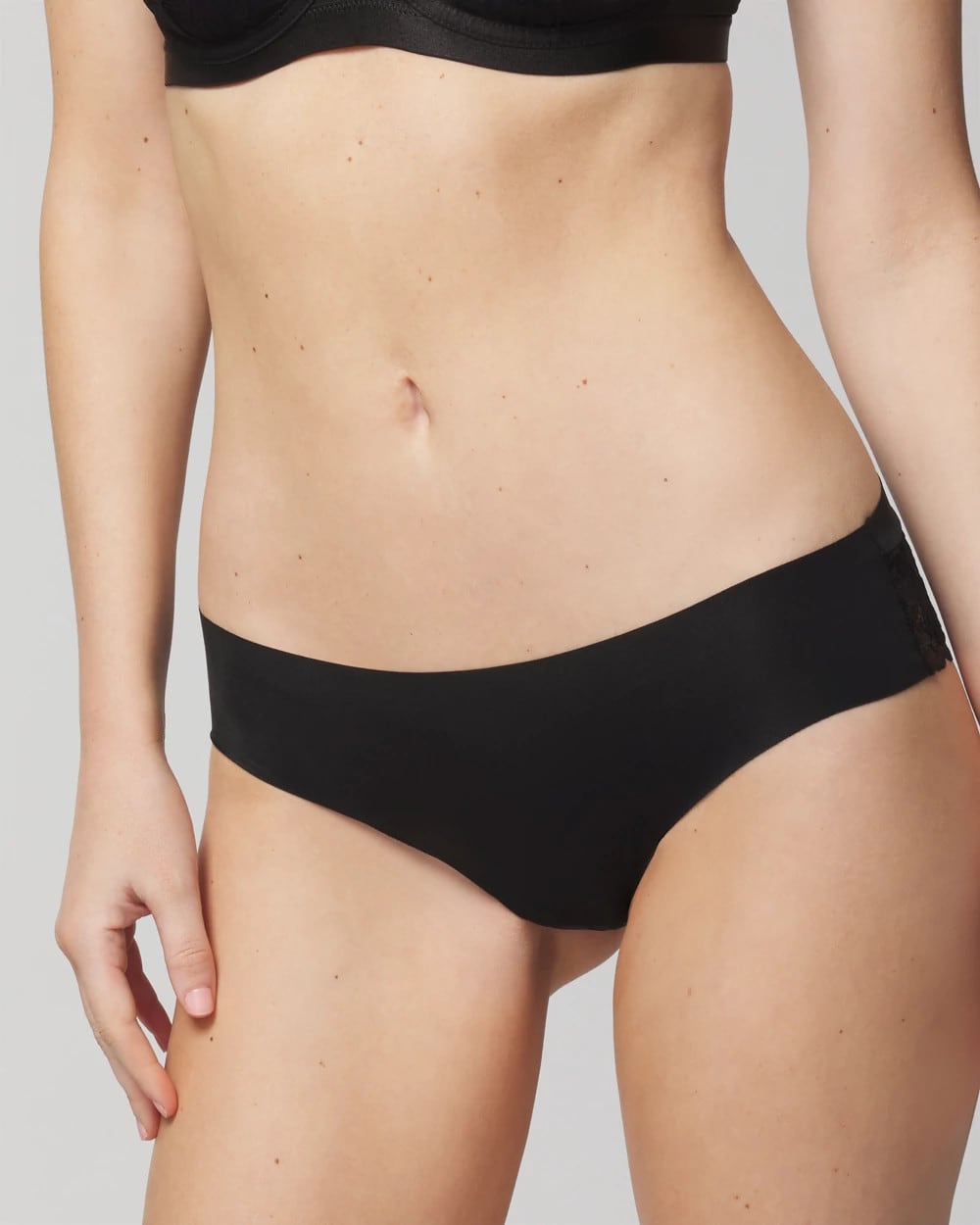 BLACK Cheeky Hipster Panty with Lace Back