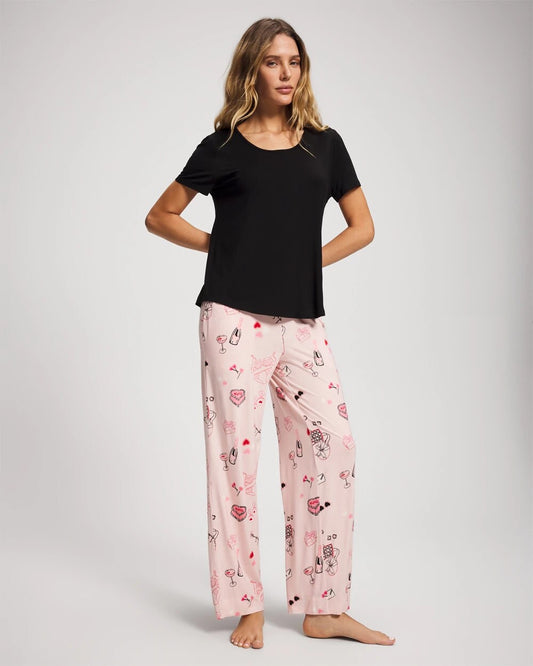 BE MINE PRETTY PINK Short Sleeve + Pant Pajama Set