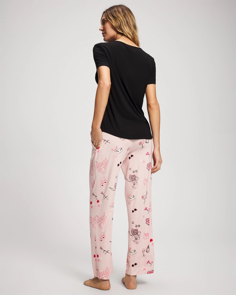 BE MINE PRETTY PINK Short Sleeve + Pant Pajama Set