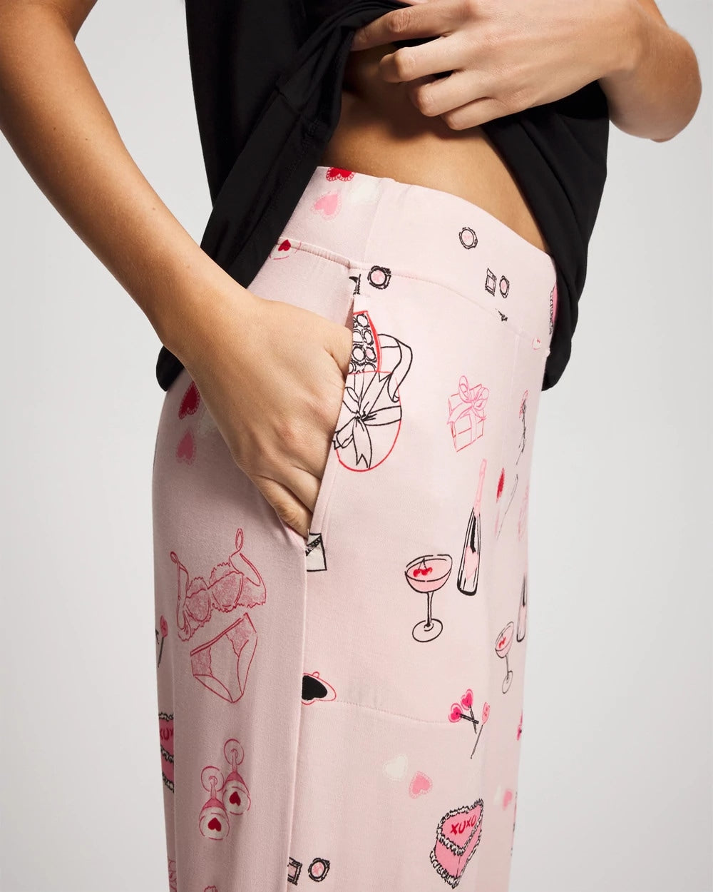BE MINE PRETTY PINK Short Sleeve + Pant Pajama Set