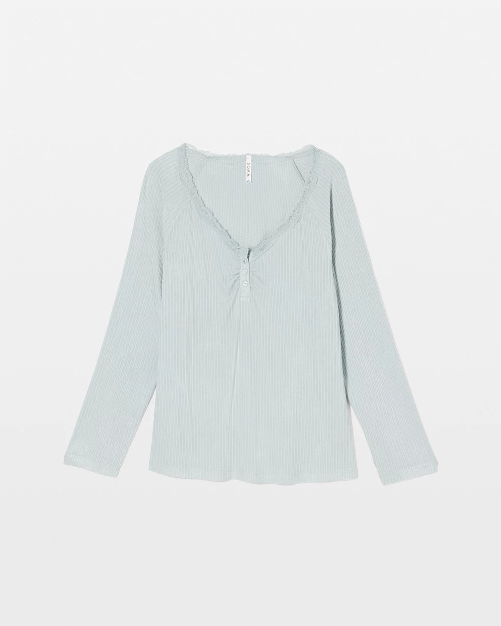 GREEN MIST Pointelle Long Sleeve Pajama Top