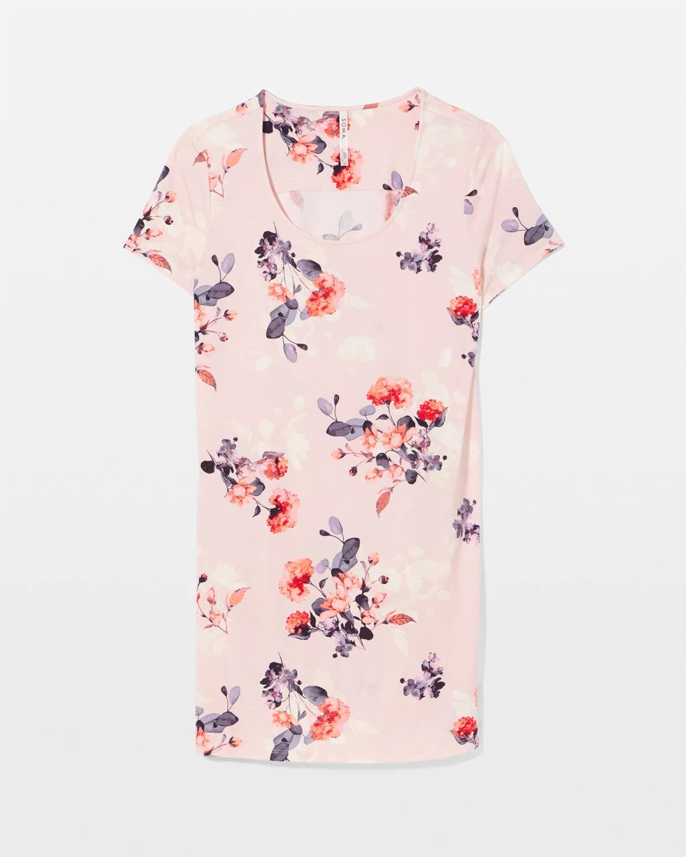 FLORAL DREAMS PINK BLUSH Short Sleeve Scoop Neck Sleepshirt