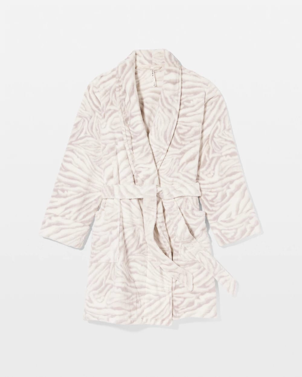 ZEBRA ZEN GRAY GLASS Plush Short Robe