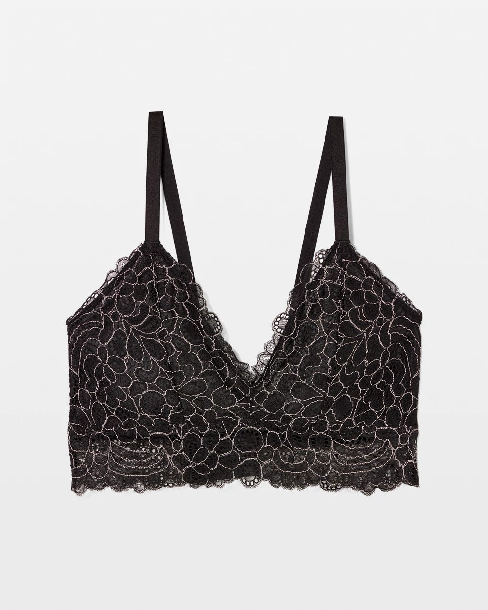 BLACK/IVORY CD Corded Lace Bralette