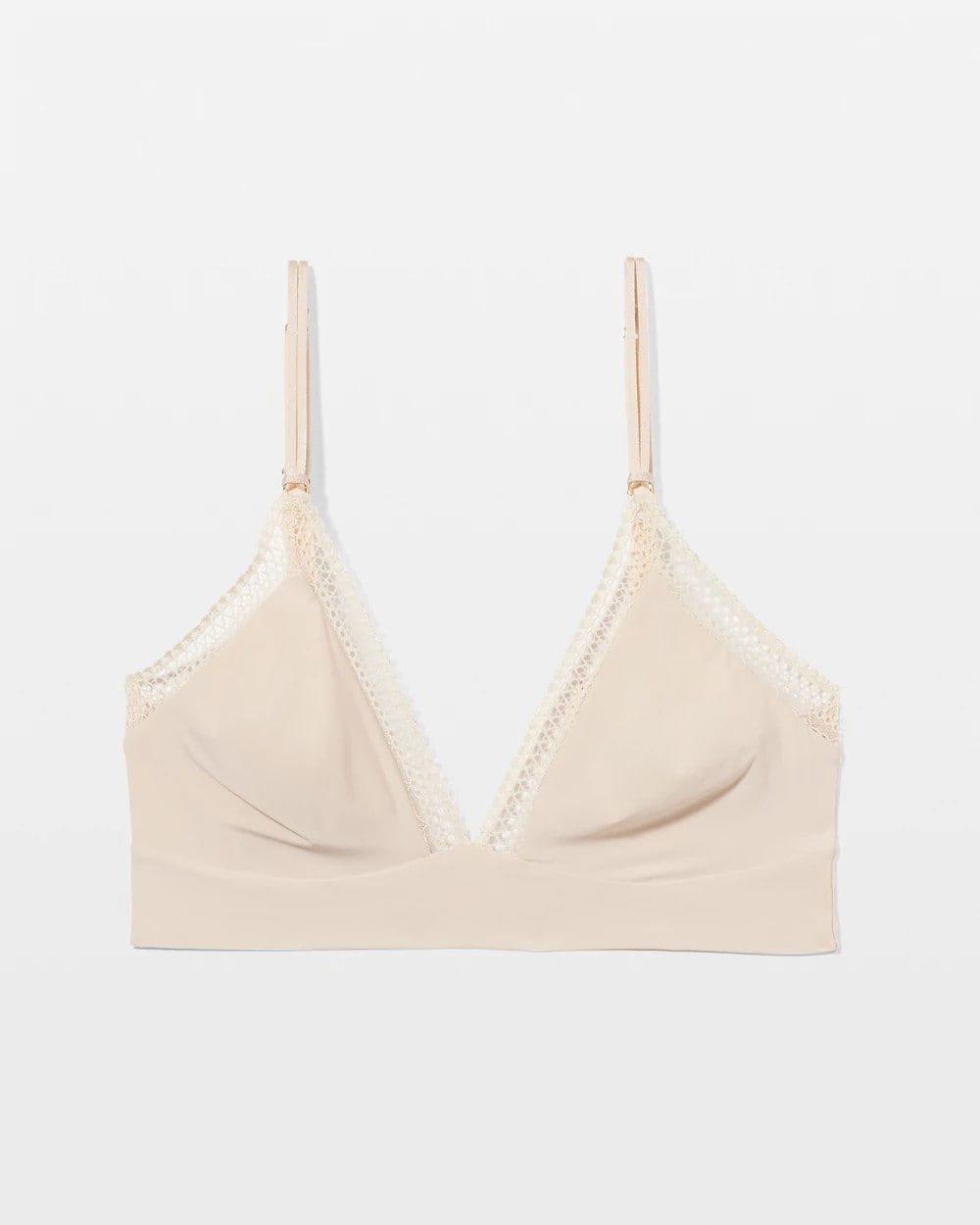 PALE SAND Geo Lace Trim Bralette