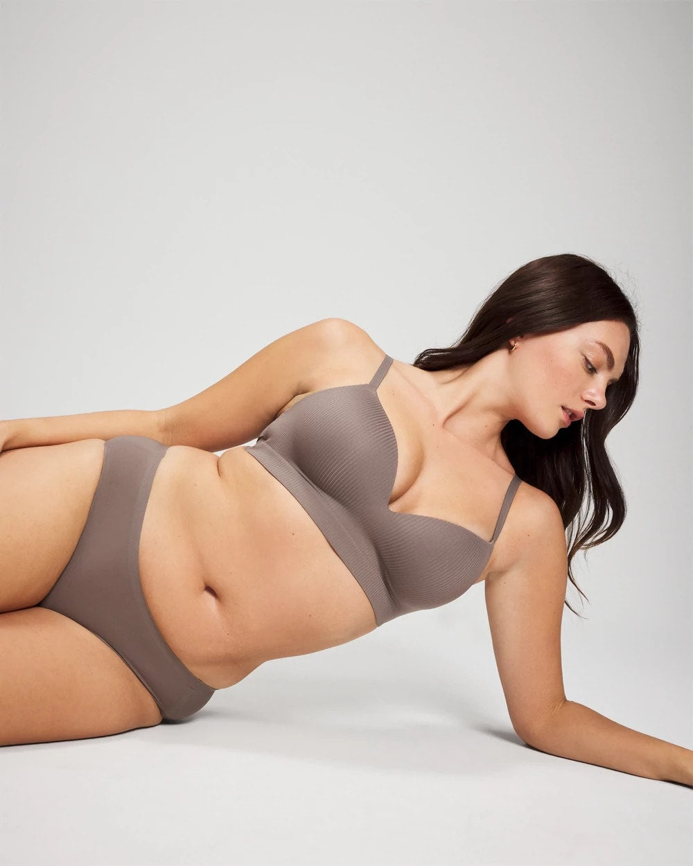 DARK TAUPE Rib Wireless Bra