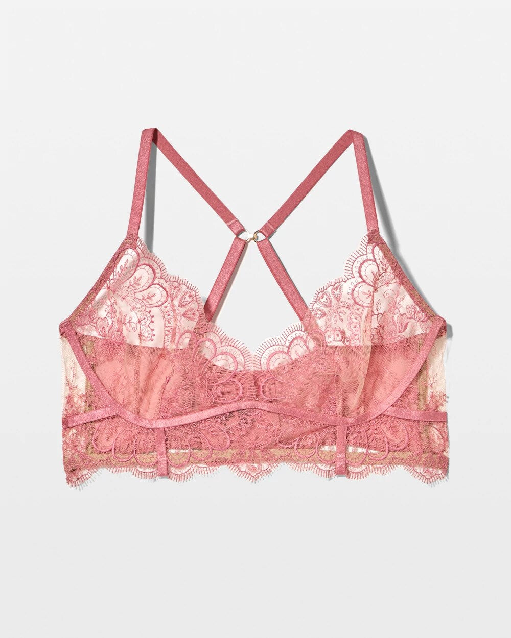 ANTIQUE PINK Tattoo Lace Embroidered Bralette