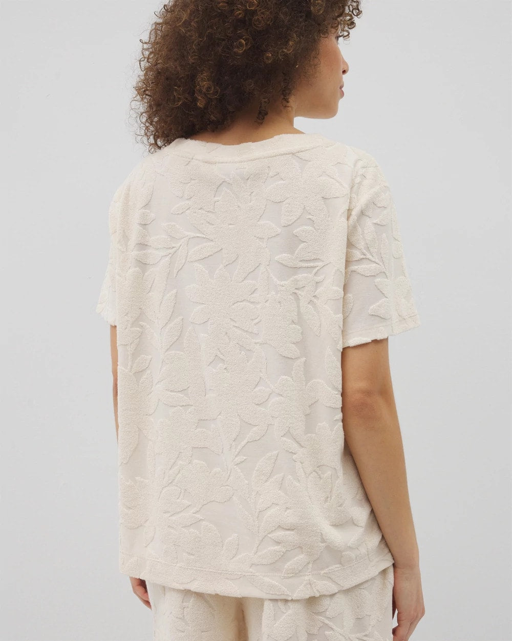 PARCHMENT Jacquard Terry Short Sleeve Top