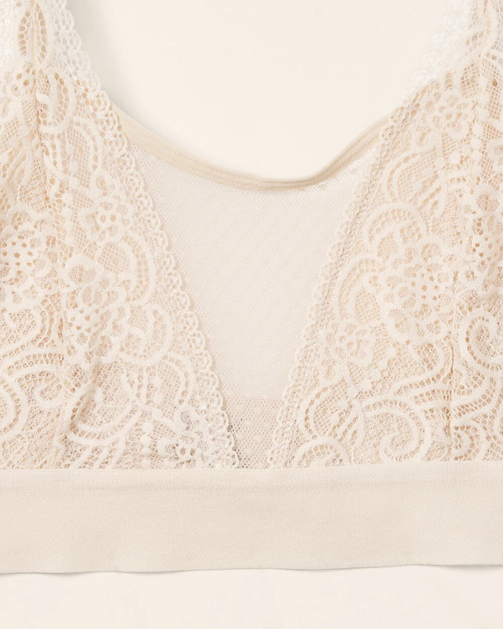 IVORY Wireless Pocketed Cupless Lace Bralette