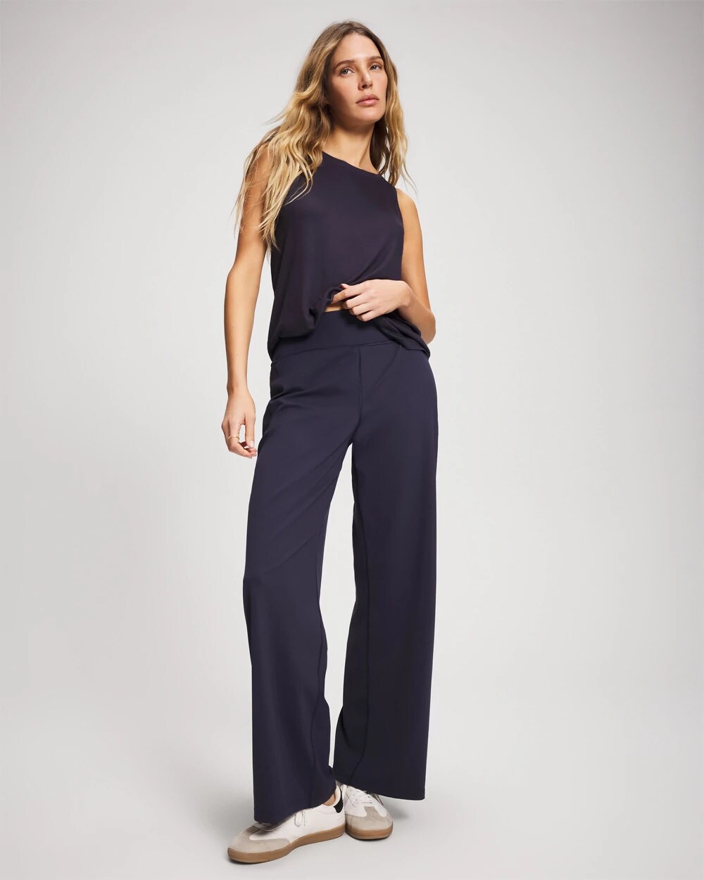 DEEP INDIGO High-Waist Wide-Leg Pants
