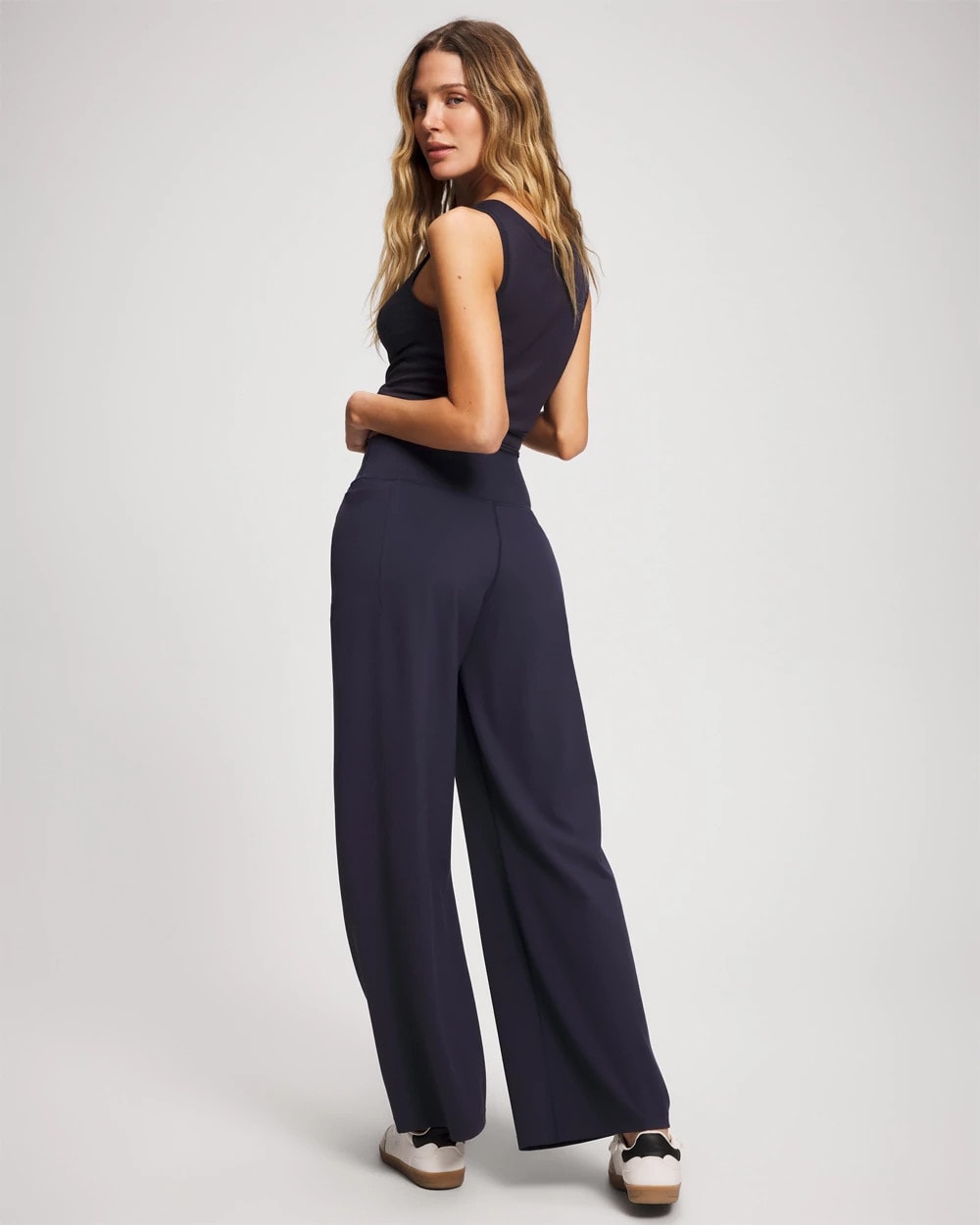 DEEP INDIGO High-Waist Wide-Leg Pants