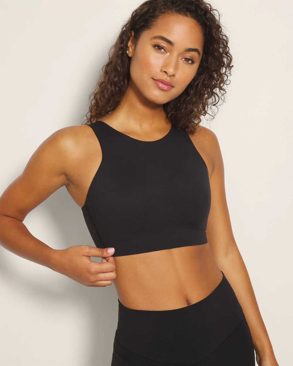 BLACK High-Neck Yoga Bra