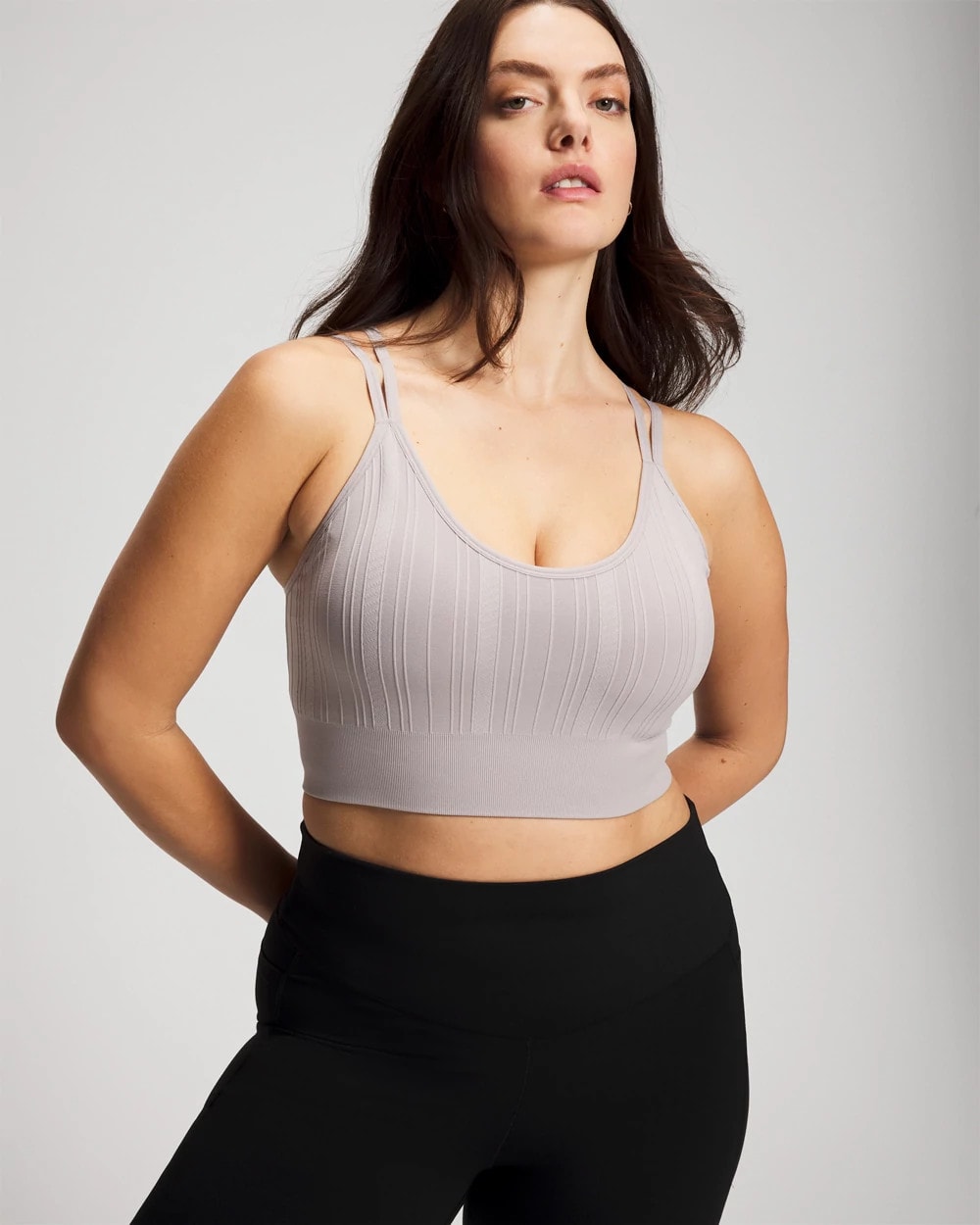 MINERAL GRAY Seamless Bra With Strappy Back