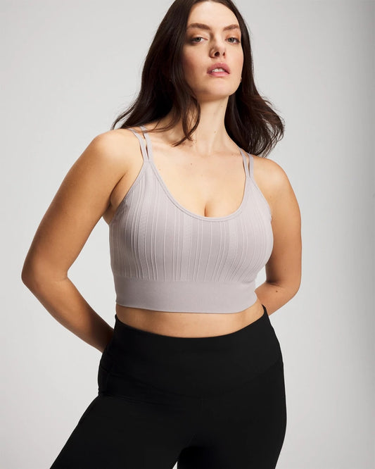 MINERAL GRAY Seamless Bra With Strappy Back