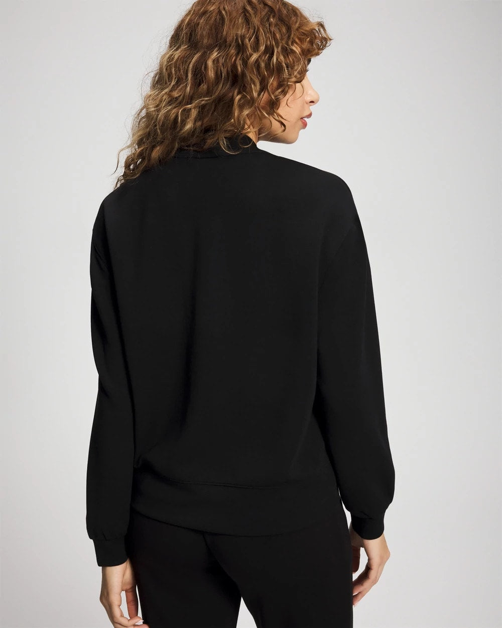 BLACK Modern Modal Bomber Jacket