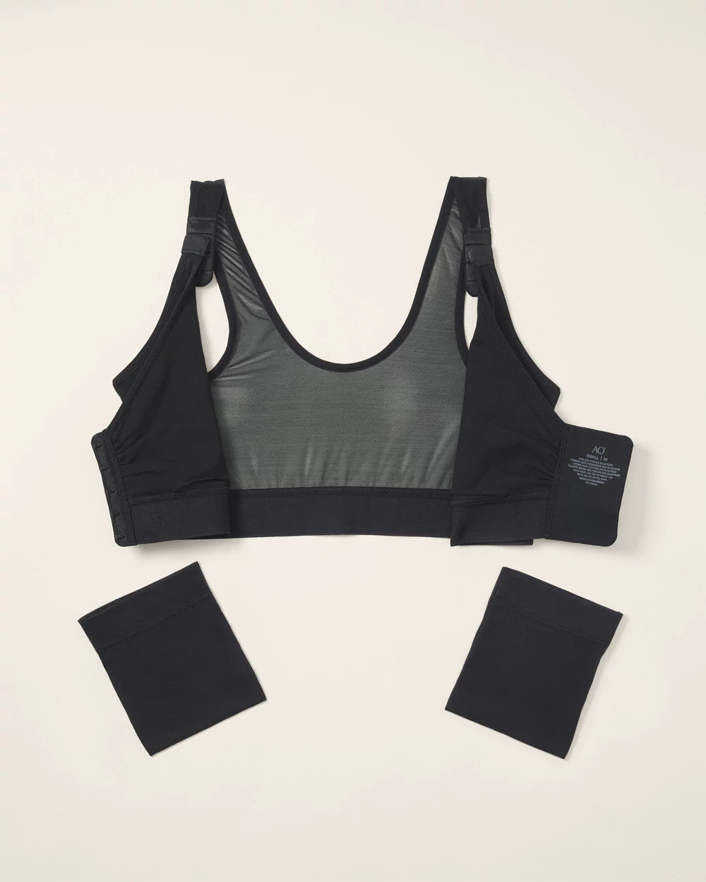 BLACK Post-Surgical Recovery Bra with Drain Pockets