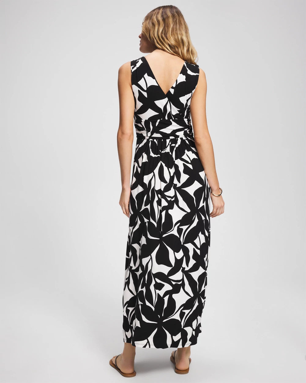 MEANDERING LEAF BLACK Goddess Maxi Bra Dress