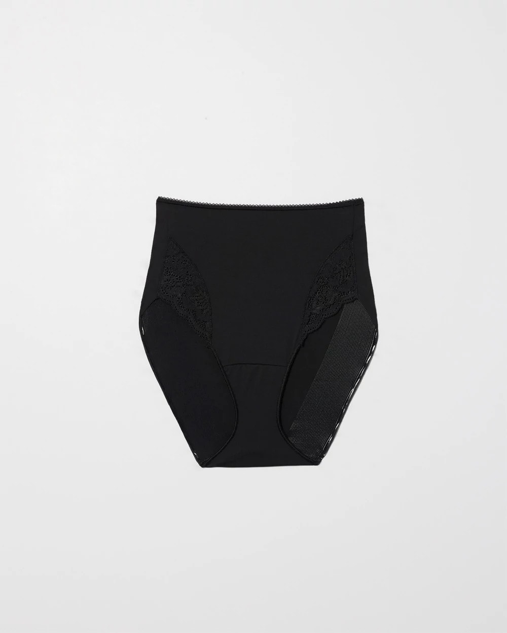 BLACK High-Waist Brief Panty with Lace