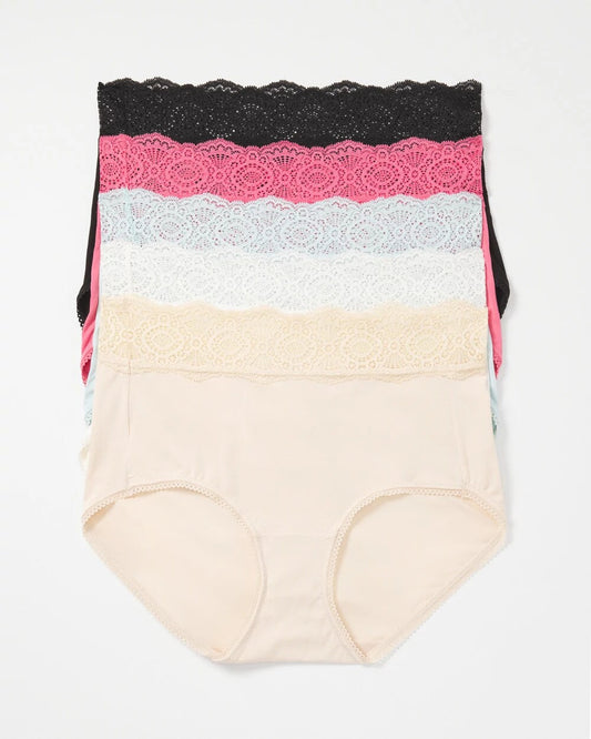 RAPTURE ROSE MULTIPACK Crochet Lace Brief Panty Pack