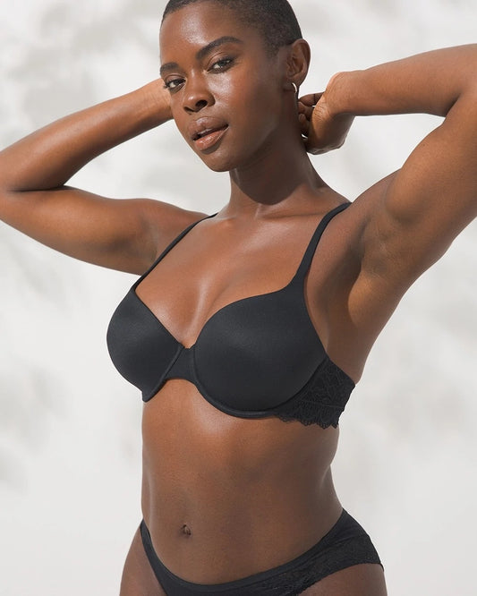 BLACK Embraceable Demi Bra with Lace Trim