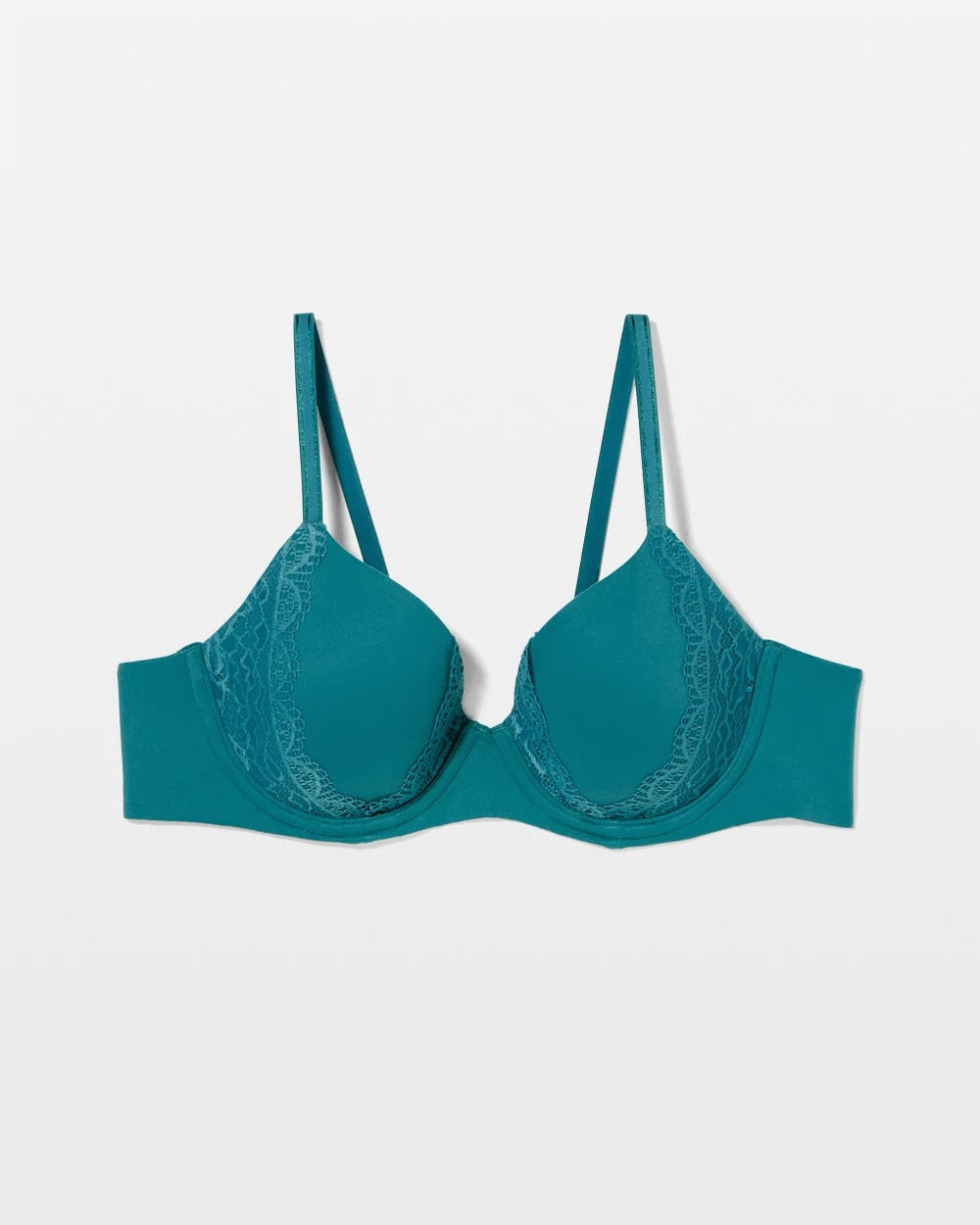 CERULEAN TEAL Enchanting Lace Trim Bra