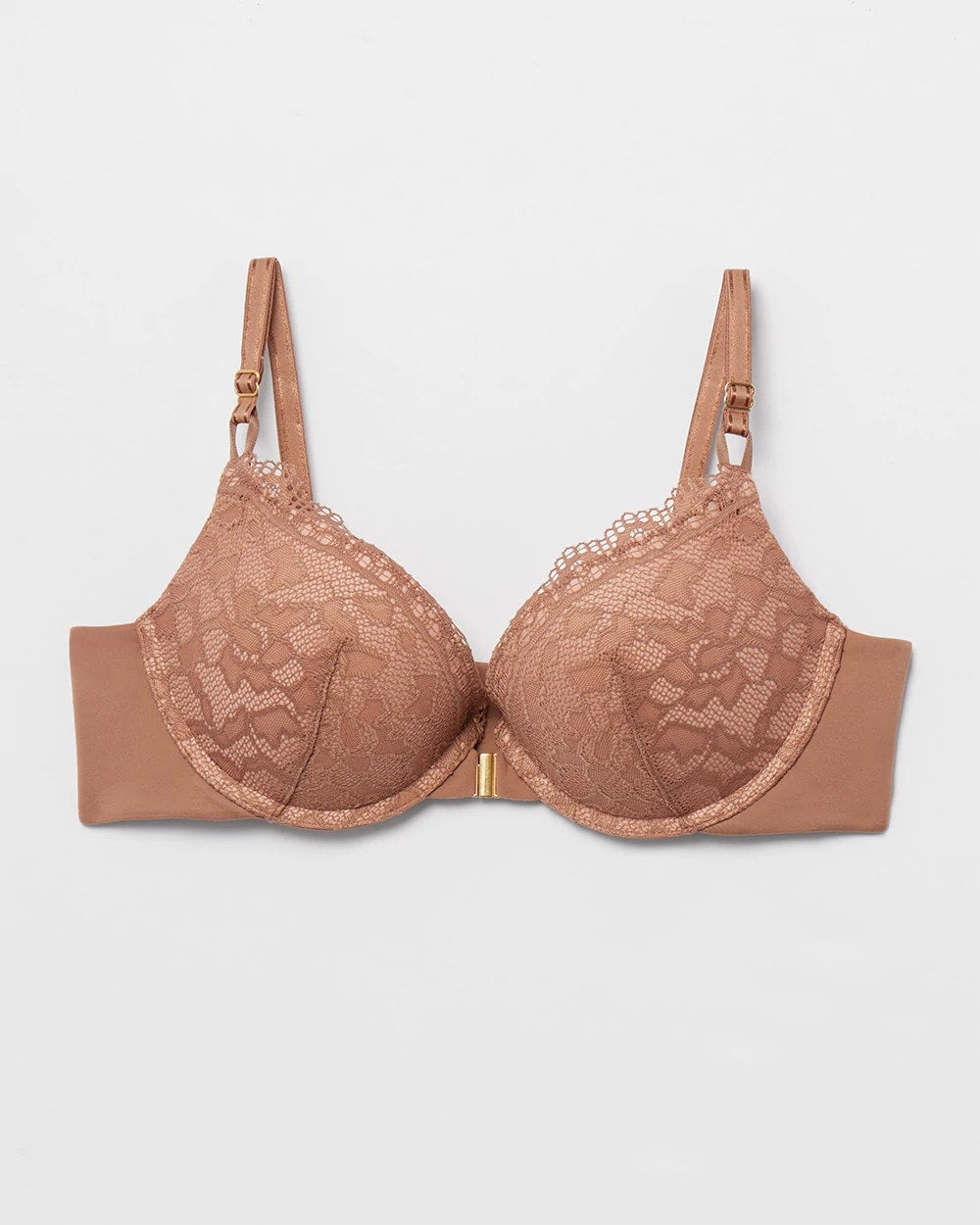 WARM SIENNA Push-Up Front-Close Bra with Lace