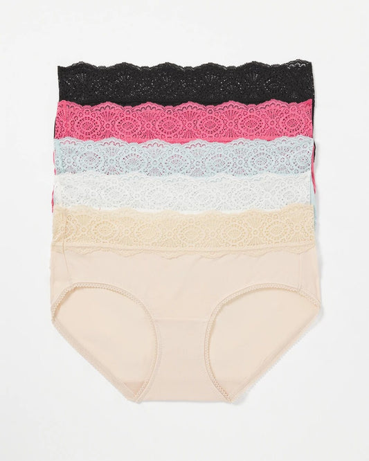 RAPTURE ROSE MULTIPACK Hipster Panty with Crochet Lace 5 Pack