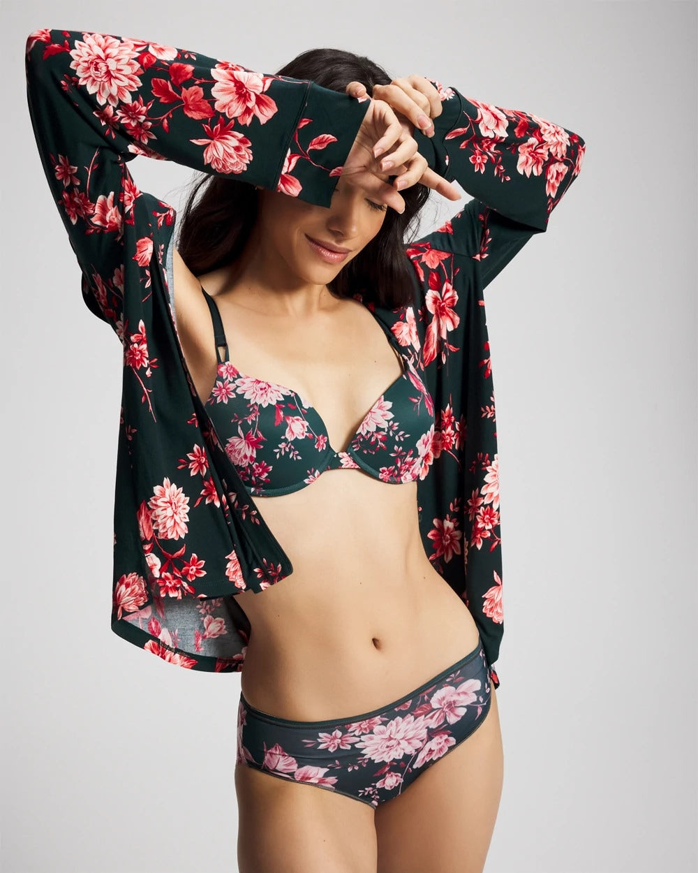 COTTAGE FLORAL MINI GREEN Push-Up Plunge Bra