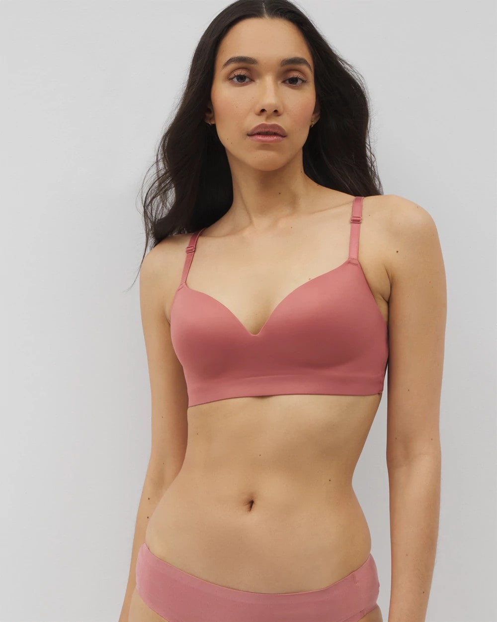 CLAY ROSE Luxe Wireless Bra with Lace Back