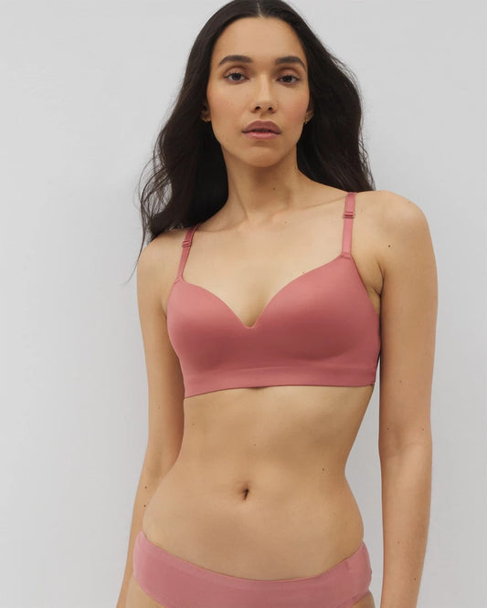 CLAY ROSE Luxe Wireless Bra with Lace Back