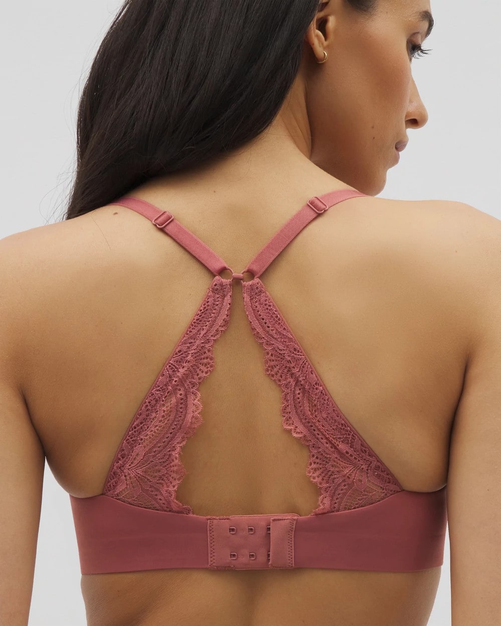 CLAY ROSE Luxe Wireless Bra with Lace Back
